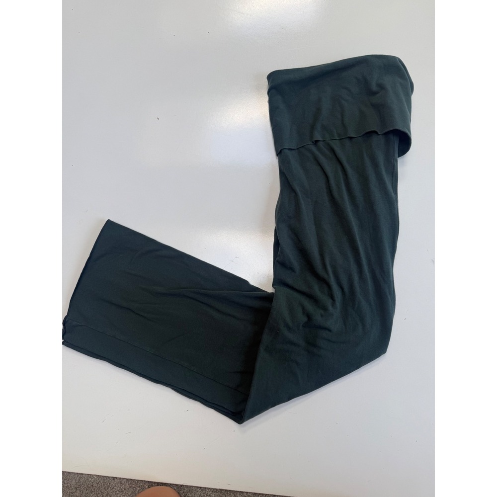 Victorias Secret Pink Yoga Pants Dark Green Fold Over Flare Leg Size 2X Tall